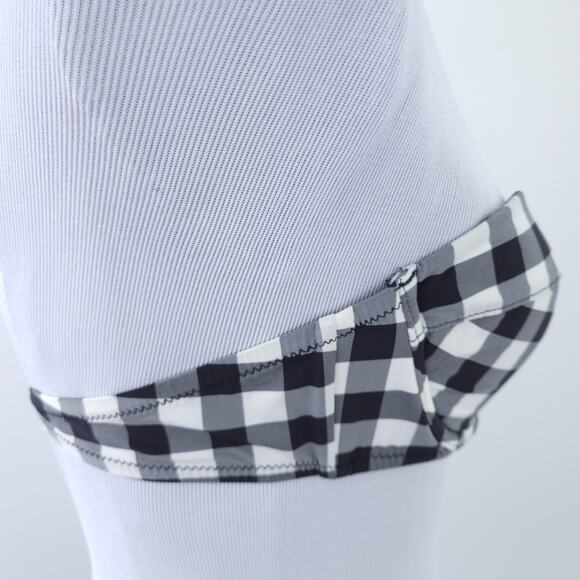 J. Crew Bikini Top 36B Buffalo Check Plaid Black, Off White Swimsuit Top Bathing - Picture 3 of 5